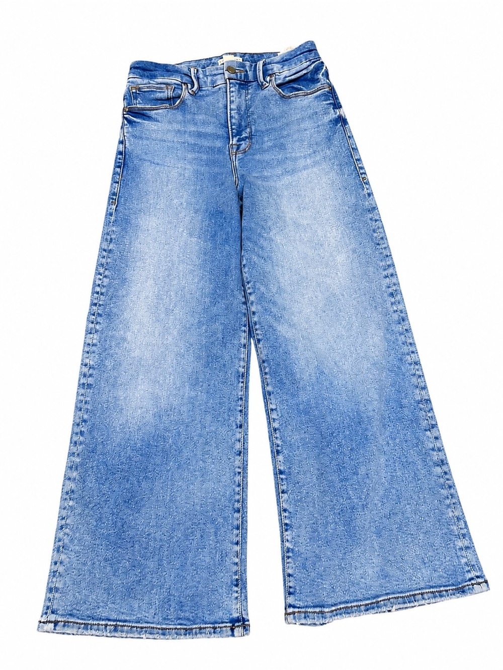 Good American Good waist Crop palazzo wide leg jeans size 8/29 stretch high rise - Picture 2 of 8